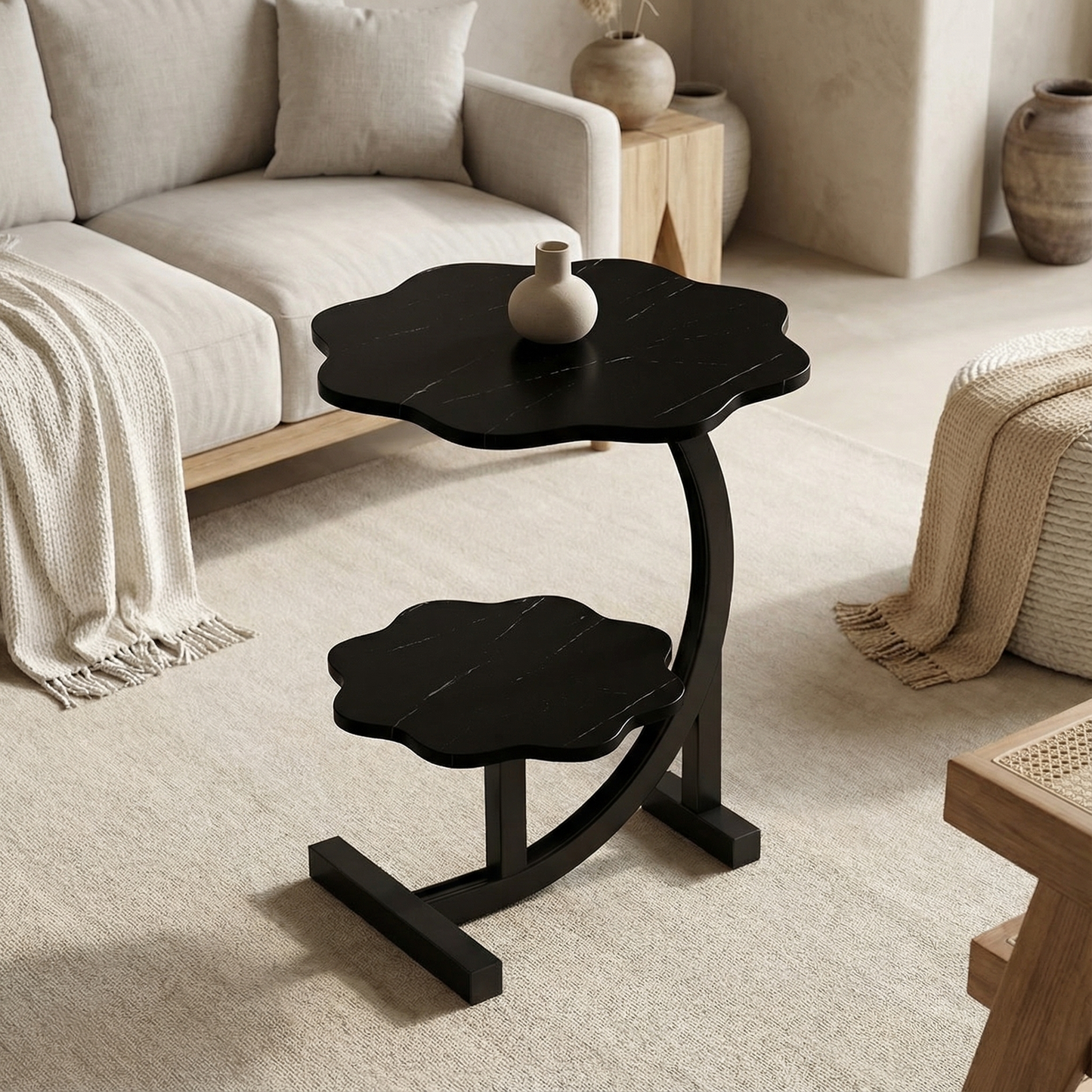 Tivara Mini Bijzettafel | Twee Niveaus & Mobiel Design | Modern & Compact