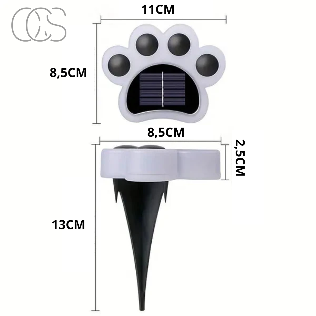 Solvi Paw | Solarbetriebene LED-tuinlampen in pootvorm met grondpin