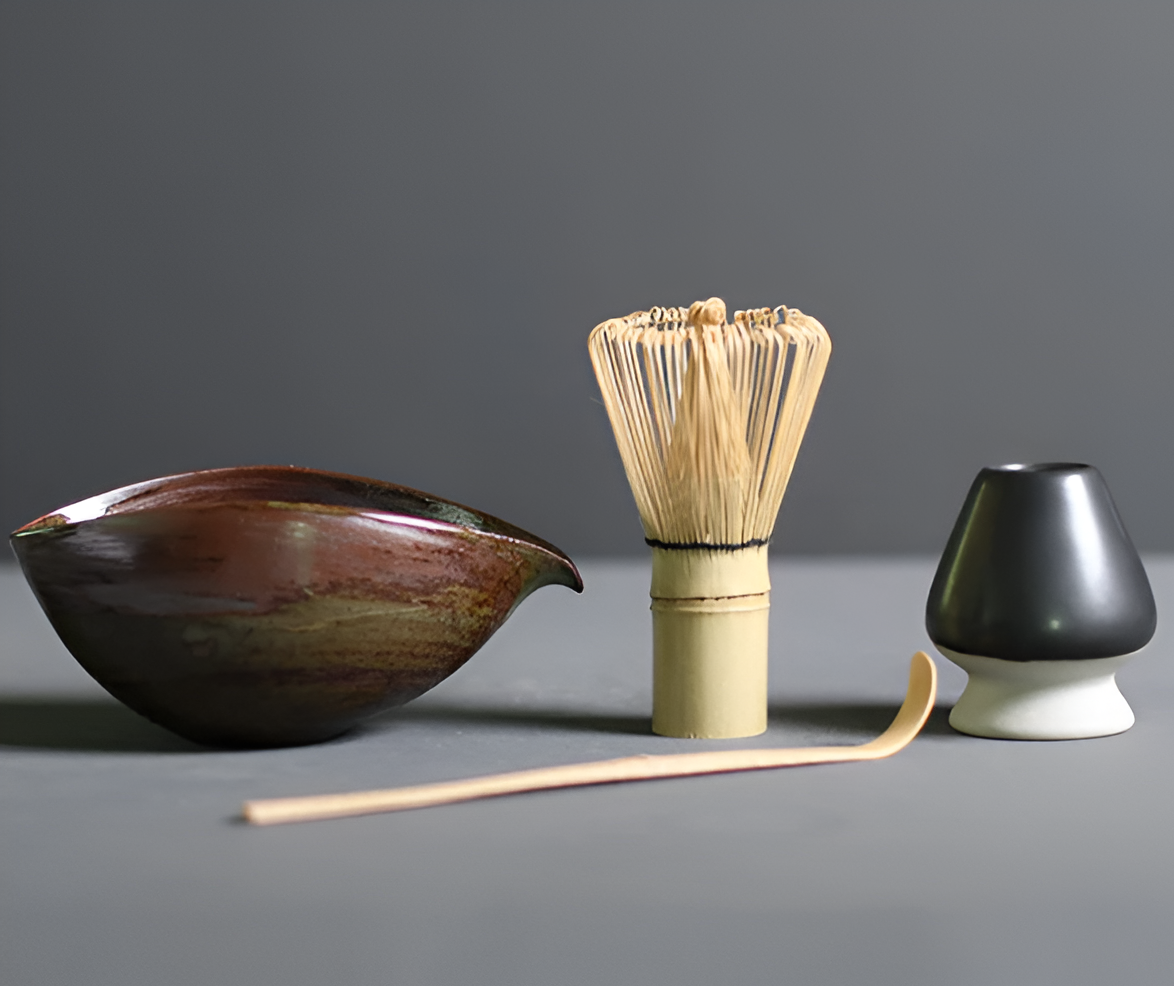 Chashiro Matcha Set | 4-delig Japans Theeritueel van Bamboe & Keramiek | Handgemaakt & Duurzaam