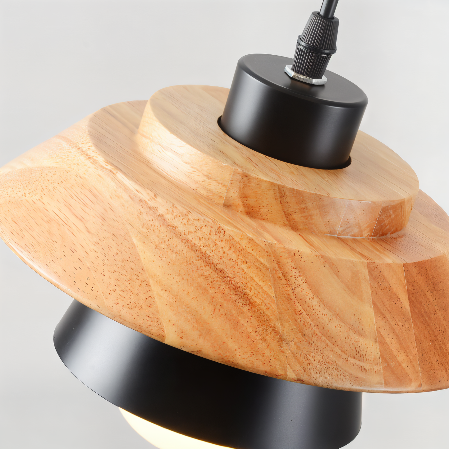 ScandiGlow Pendellamp – Scandinavische LED hanglamp van hout & metaal in macaron-ontwerp