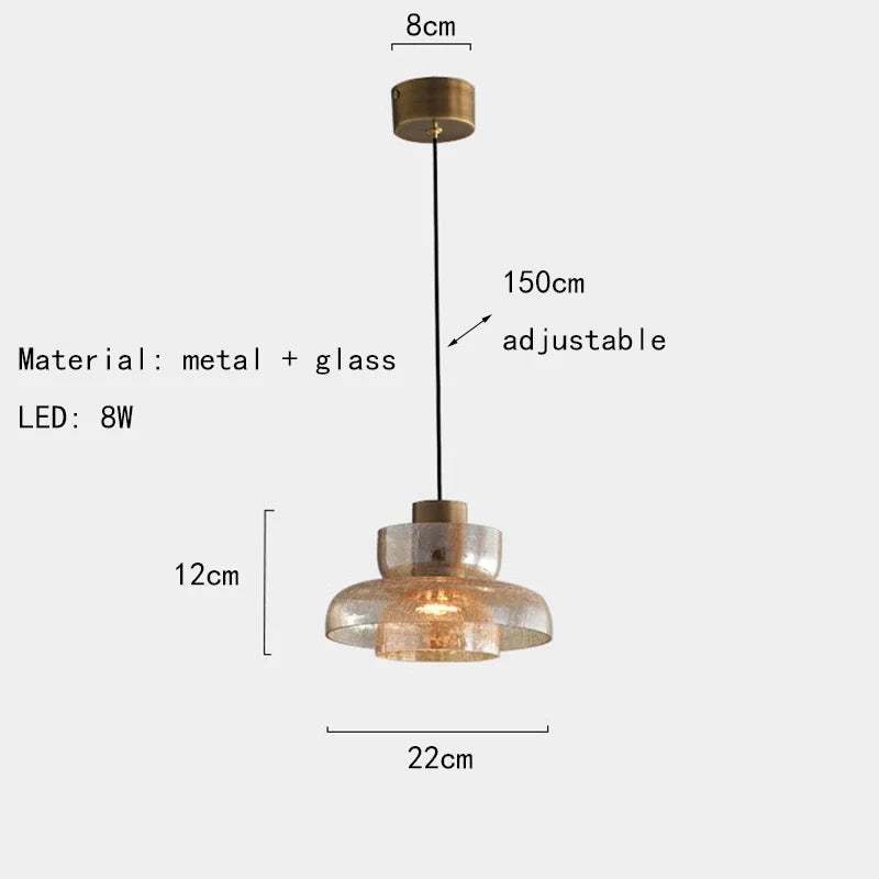 Candelora | Moderne glazen hanglamp met crackle-effect