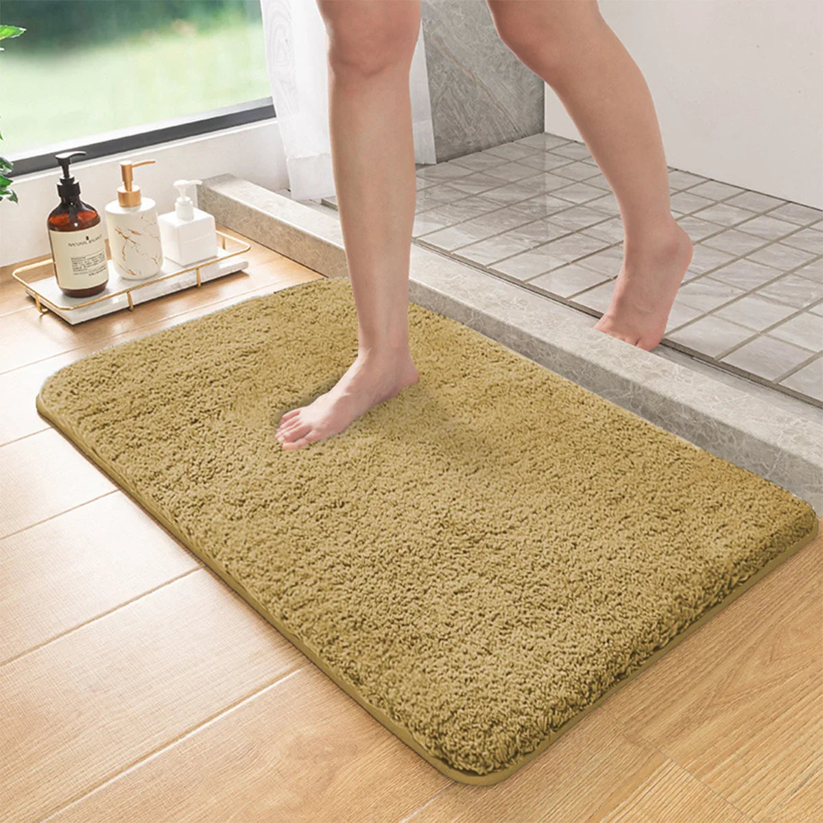 Marcella - Langharige Antislip Badmat met Absorberend Vermogen voor Douche en Toiletvloer