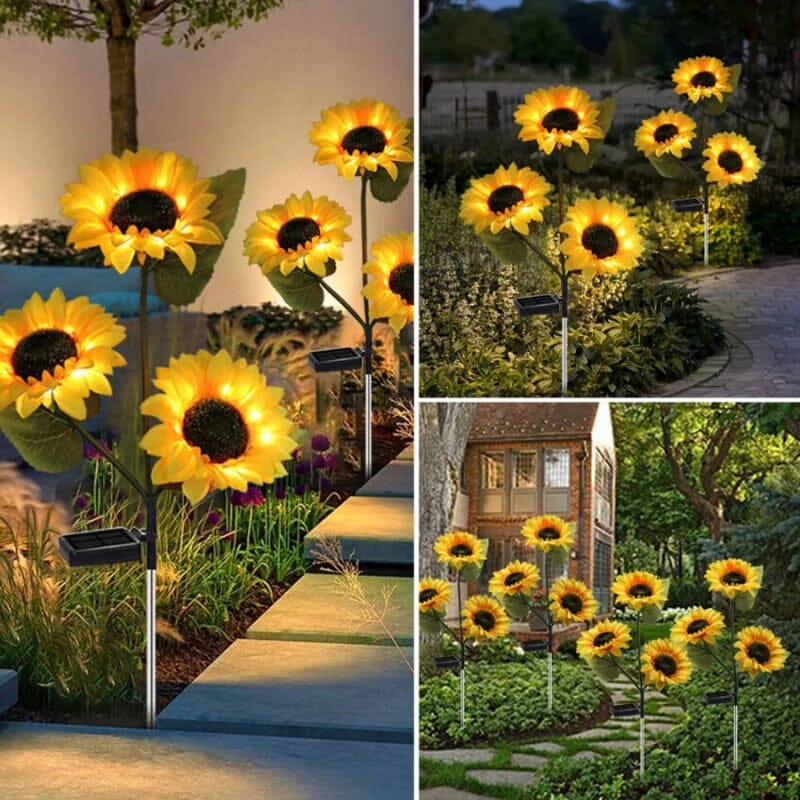 Solbloom Aurea | Zonne-energie aangedreven zonnebloemlamp voor de tuin