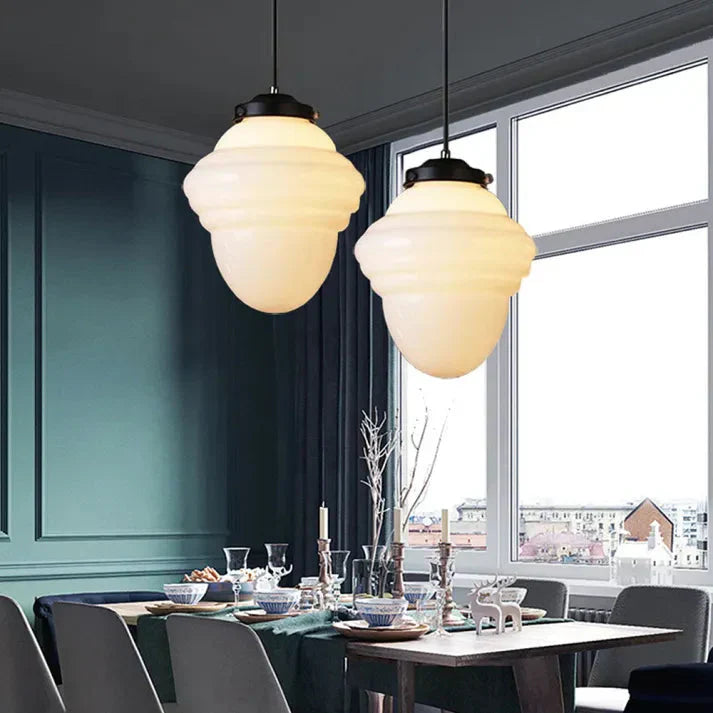 Lunara | Geometrische melkglas hanglamp in wit