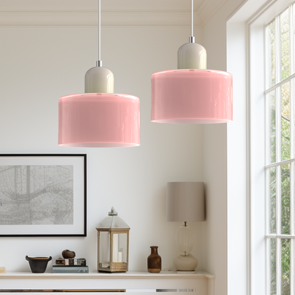 Bauhaus bolvormige glazen hanglamp | tijdloos design | glas & metaal | E27 fitting