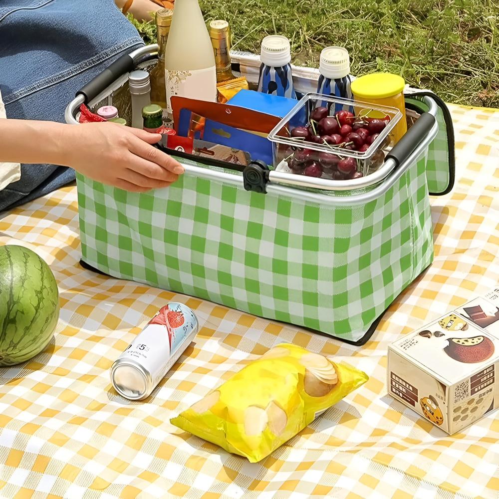Picknickmand Opvouwbaar | 22L Geïsoleerd | 4 Uur Koel/Warm | Oxford Stofv
