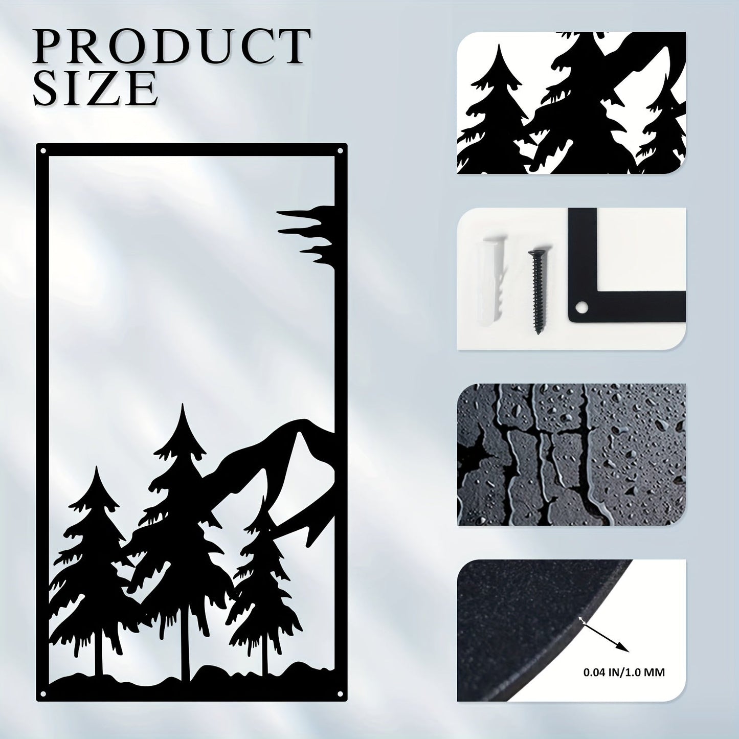 WildMont Vista | metalen wanddecoratie met berg- en wilddiermotief