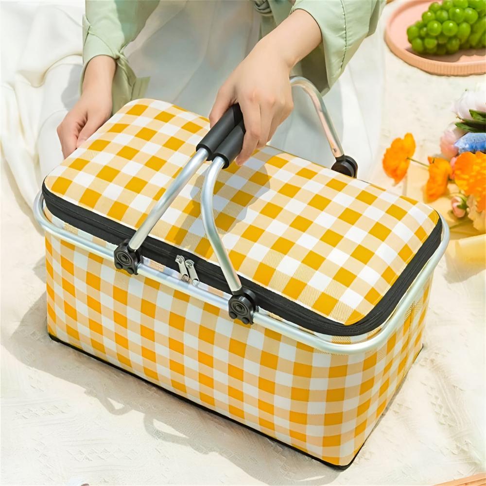 Picknickmand Opvouwbaar | 22L Geïsoleerd | 4 Uur Koel/Warm | Oxford Stofv