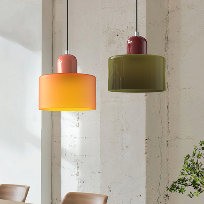 Bauhaus bolvormige glazen hanglamp | tijdloos design | glas & metaal | E27 fitting