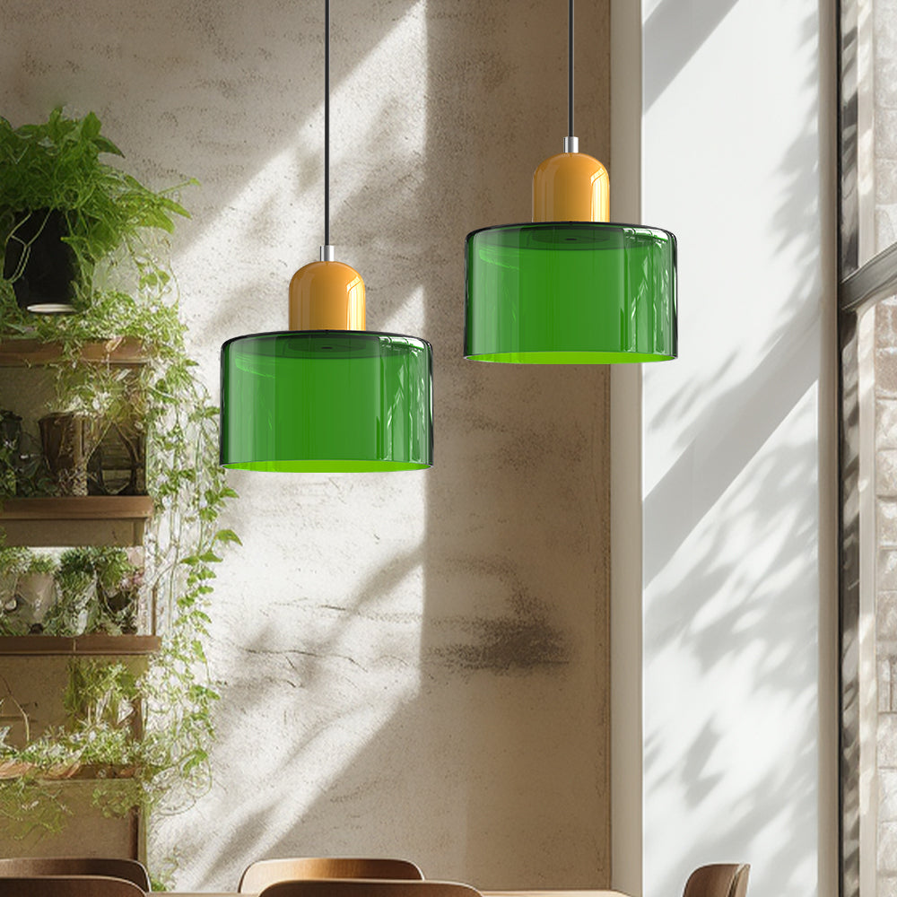 Bauhaus bolvormige glazen hanglamp | tijdloos design | glas & metaal | E27 fitting
