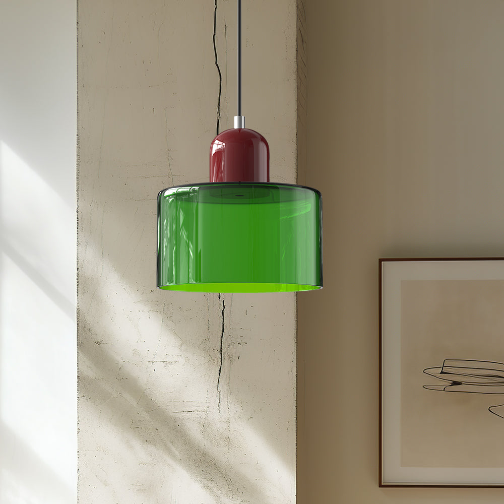 Bauhaus bolvormige glazen hanglamp | tijdloos design | glas & metaal | E27 fitting