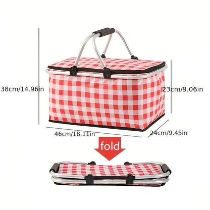 Picknickmand Opvouwbaar | 22L Geïsoleerd | 4 Uur Koel/Warm | Oxford Stofv