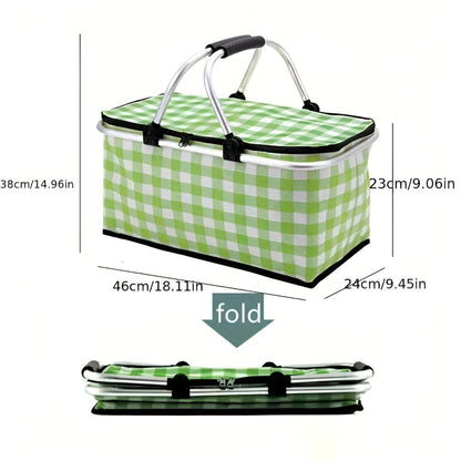 Picknickmand Opvouwbaar | 22L Geïsoleerd | 4 Uur Koel/Warm | Oxford Stofv