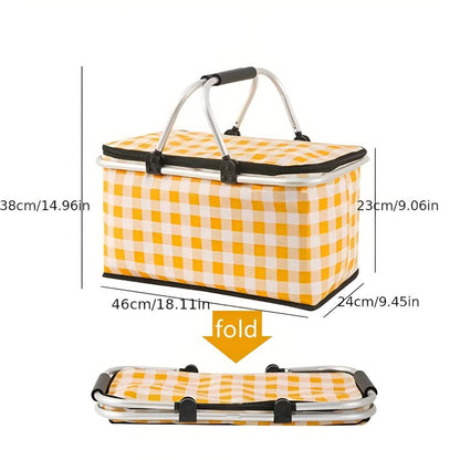 Picknickmand Opvouwbaar | 22L Geïsoleerd | 4 Uur Koel/Warm | Oxford Stofv