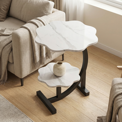 Tivara Mini Bijzettafel | Twee Niveaus & Mobiel Design | Modern & Compact