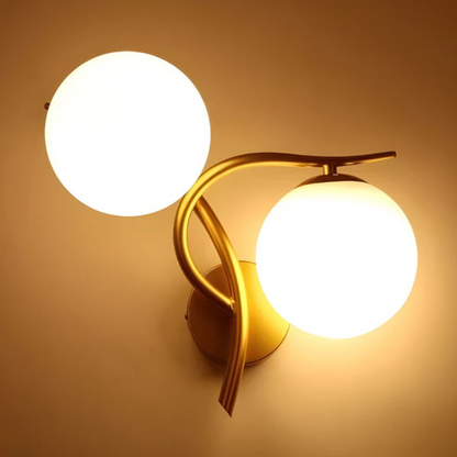 Scandinavische wandlamp | Elegante binnenverlichting | Warm licht | Glas & koper