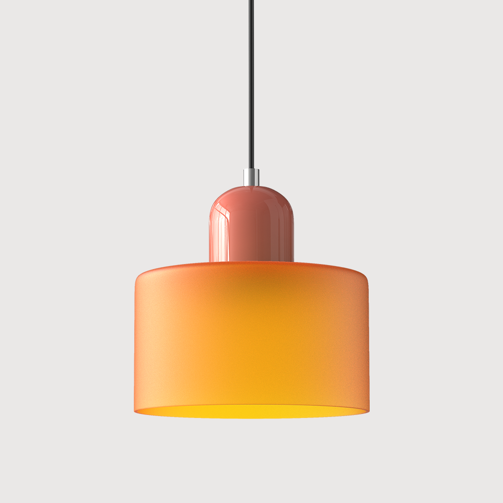 Bauhaus bolvormige glazen hanglamp | tijdloos design | glas & metaal | E27 fitting