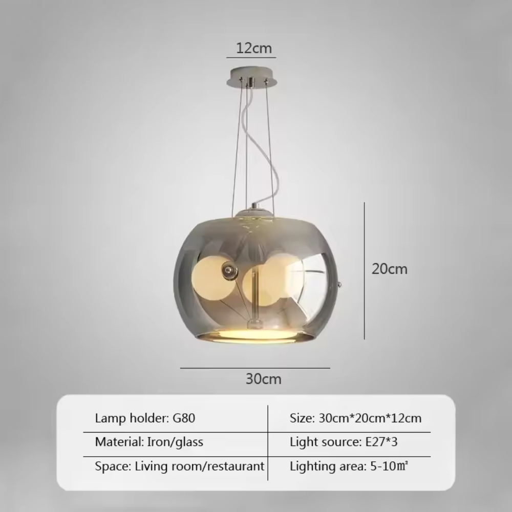 Aurion | Moderne glazen LED-hanglamp voor keuken, woonkamer en eetkamer