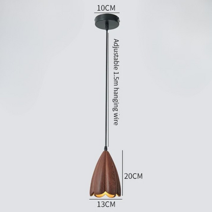 NordLume lamp | moderne hanglamp van walnotenhout in bruin, Scandinavische stijl