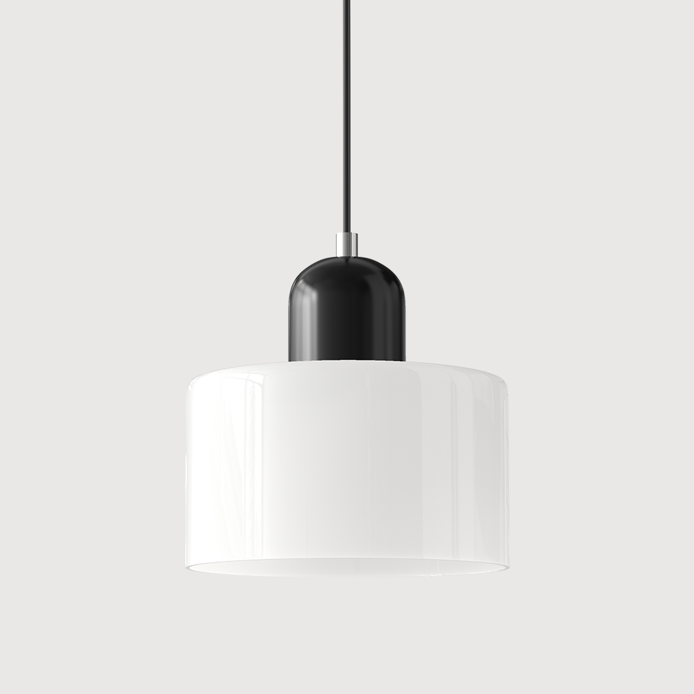 Bauhaus bolvormige glazen hanglamp | tijdloos design | glas & metaal | E27 fitting