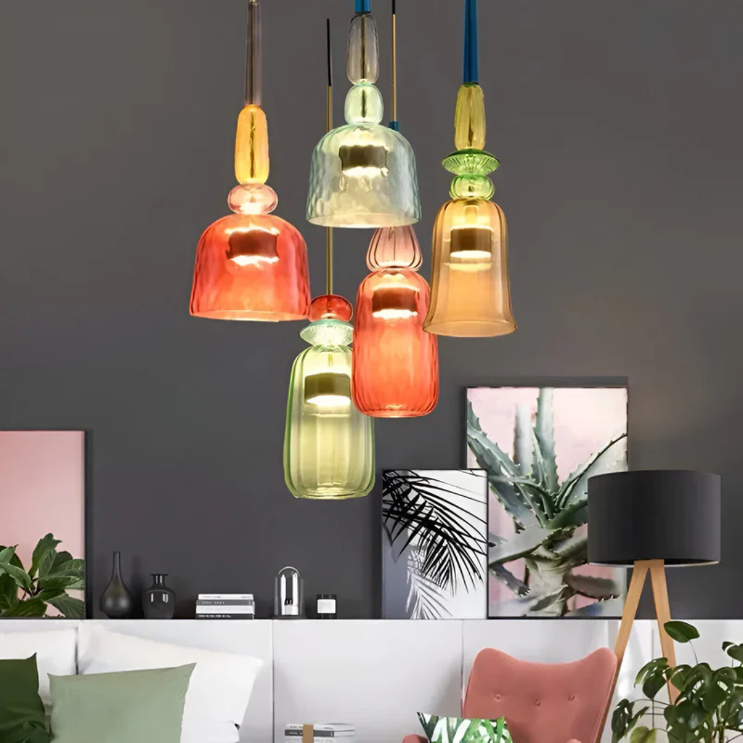 Solira Macaron | Gekleurde glazen hanglamp in Scandinavische stijl