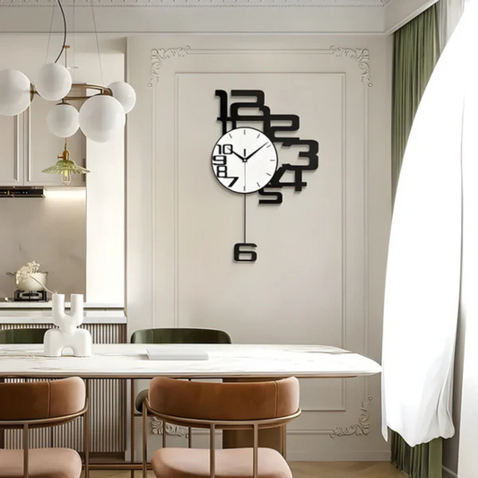 Aevum – Grote Moderne Stille Wanduhr met Geluidsloos Kwartsuurwerk