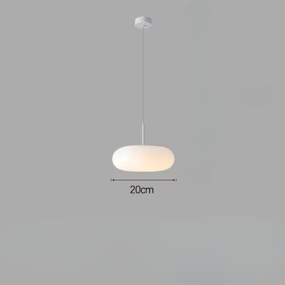 Nyxora | Moderne hanglamp in crème in minimalistische kroonluchterstijl met warm LED-licht
