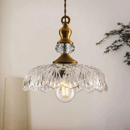 Aelius – Retro glazen hanglamp (Ø24 cm) met metalen accenten voor eetkamer & keuken