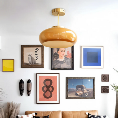 Flixar Elve | Gele plafondlamp in retrodesign