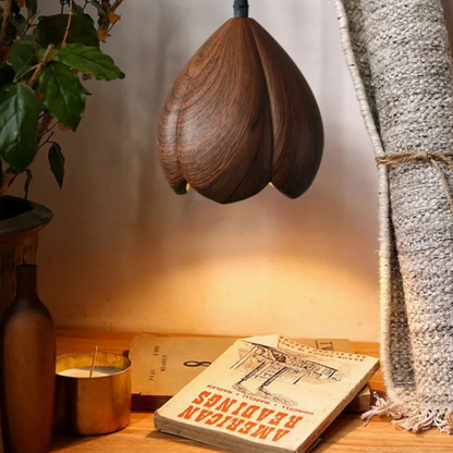NordLume lamp | moderne hanglamp van walnotenhout in bruin, Scandinavische stijl