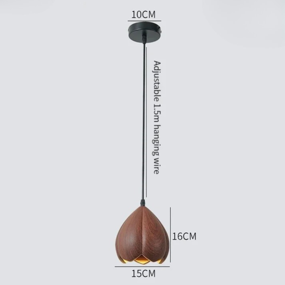 NordLume lamp | moderne hanglamp van walnotenhout in bruin, Scandinavische stijl