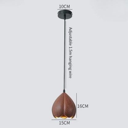 NordLume lamp | moderne hanglamp van walnotenhout in bruin, Scandinavische stijl