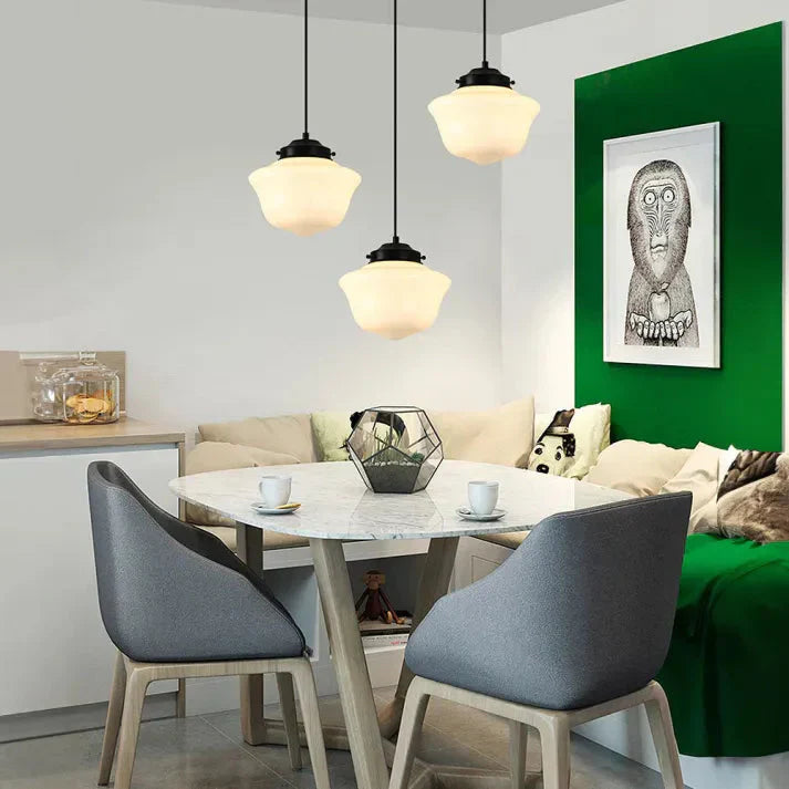 Lunara | Geometrische melkglas hanglamp in wit