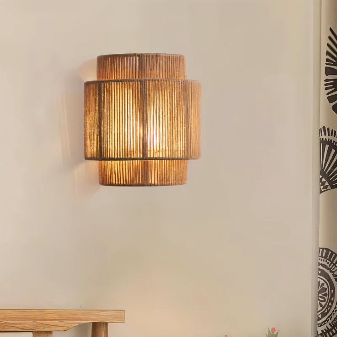 Solra | Boho-geïnspireerde wandlamp van natuurlijke materialen