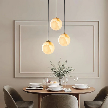 Alvora Orb | hanglamp van albast met warm LED-licht