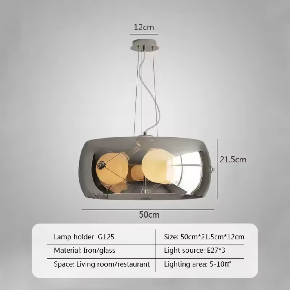 Aurion | Moderne glazen LED-hanglamp voor keuken, woonkamer en eetkamer