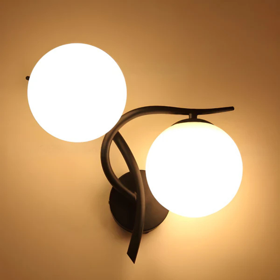 Scandinavische wandlamp | Elegante binnenverlichting | Warm licht | Glas & koper