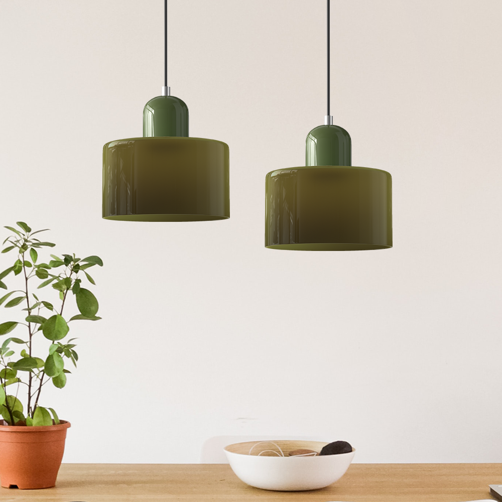 Bauhaus bolvormige glazen hanglamp | tijdloos design | glas & metaal | E27 fitting