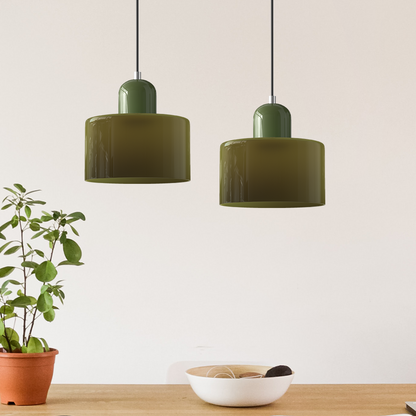 Bauhaus bolvormige glazen hanglamp | tijdloos design | glas & metaal | E27 fitting