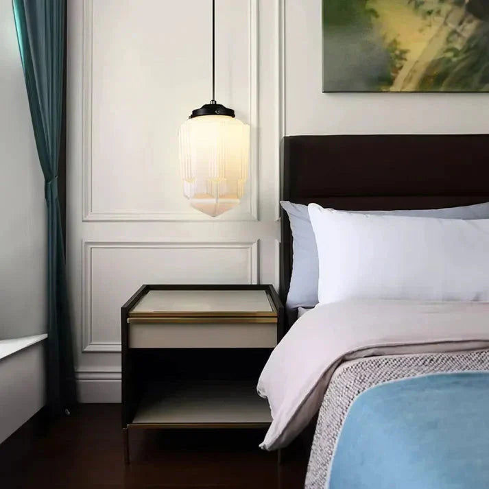 Lunara | Geometrische melkglas hanglamp in wit