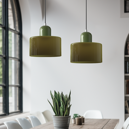Bauhaus bolvormige glazen hanglamp | tijdloos design | glas & metaal | E27 fitting