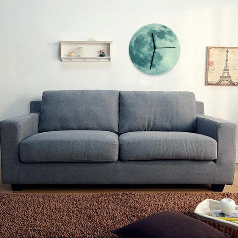 Lunaris Glow | Glow-in-the-Dark Mond-Wandklok | Lichtgevend Wandontwerp voor Dag & Nacht