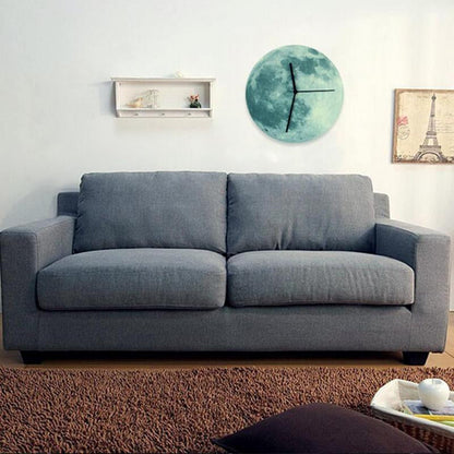 Lunaris Glow | Glow-in-the-Dark Mond-Wandklok | Lichtgevend Wandontwerp voor Dag & Nacht