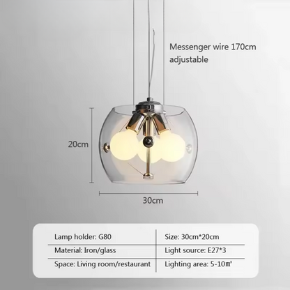 Aurion | Moderne glazen LED-hanglamp voor keuken, woonkamer en eetkamer