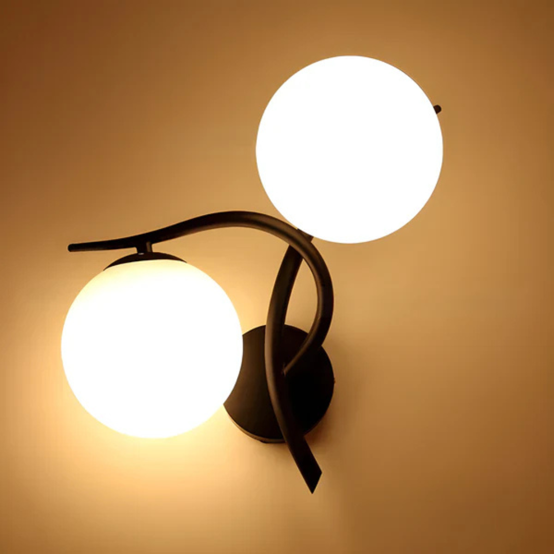 Scandinavische wandlamp | Elegante binnenverlichting | Warm licht | Glas & koper