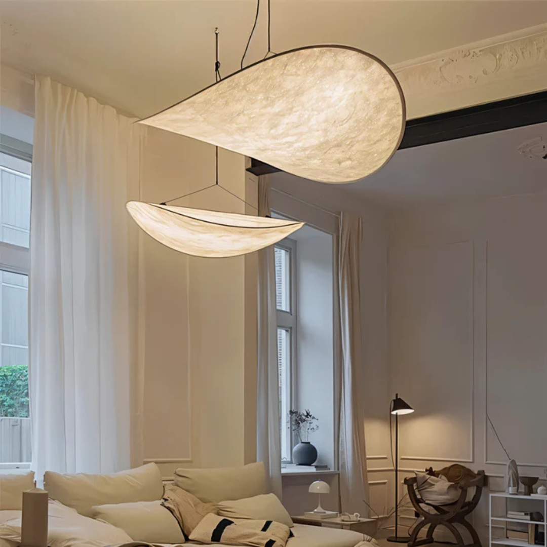 Lunira Tela | Japandi hanglamp met stoffen kap