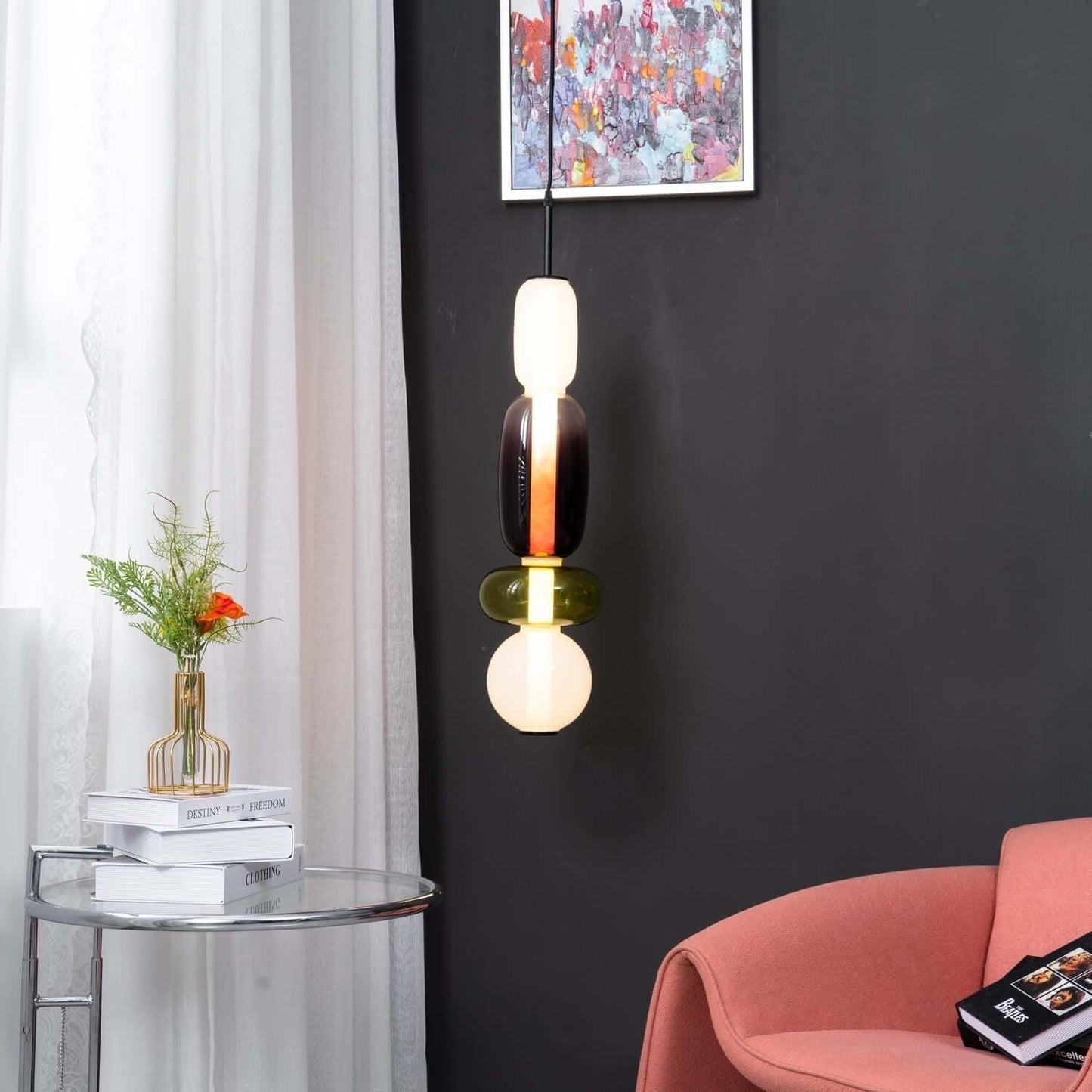 Elegante design hanglamp – moderne gekleurde glas