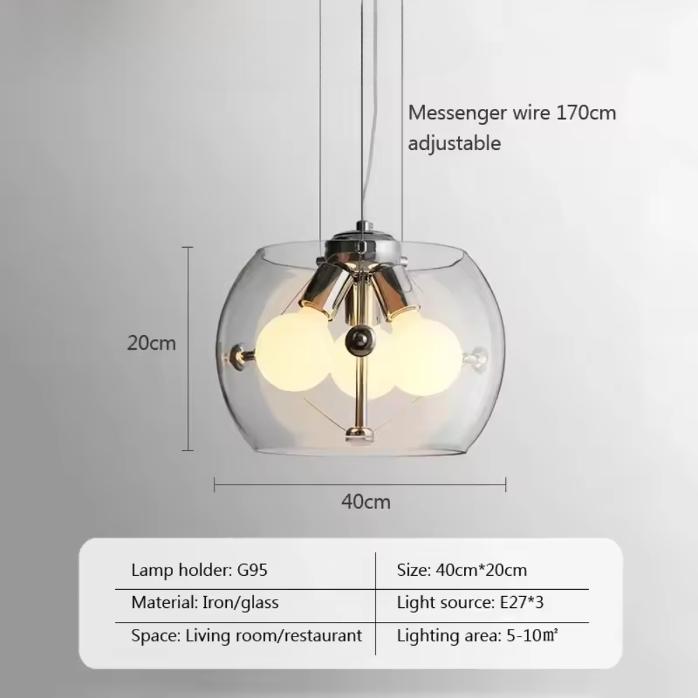 Aurion | Moderne glazen LED-hanglamp voor keuken, woonkamer en eetkamer