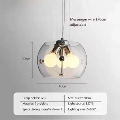 Aurion | Moderne glazen LED-hanglamp voor keuken, woonkamer en eetkamer