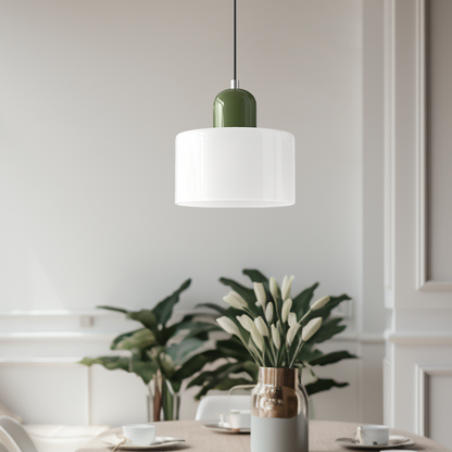 Bauhaus bolvormige glazen hanglamp | tijdloos design | glas & metaal | E27 fitting